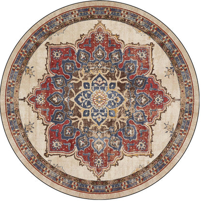 Runder Vintage Floral Teppich