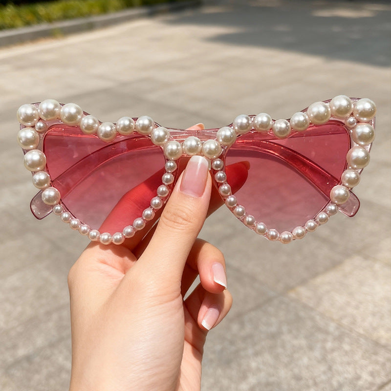 Dekorative mit Perlen verzierte Cat-Eye-Sonnenbrille Brehn