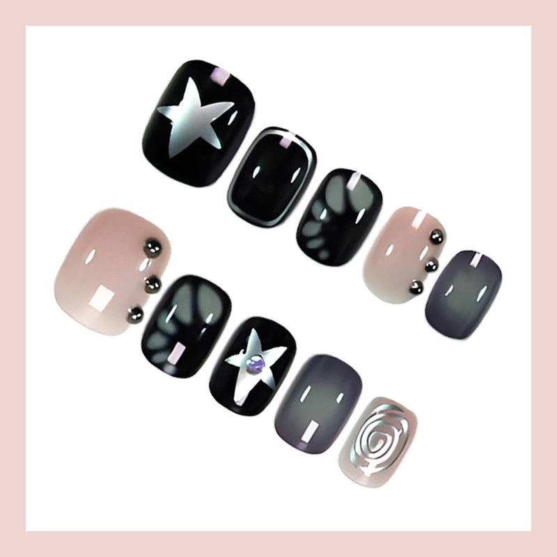 Kunstnagelset mit kreativen Sternen- und Glitzerdesigns Brehn