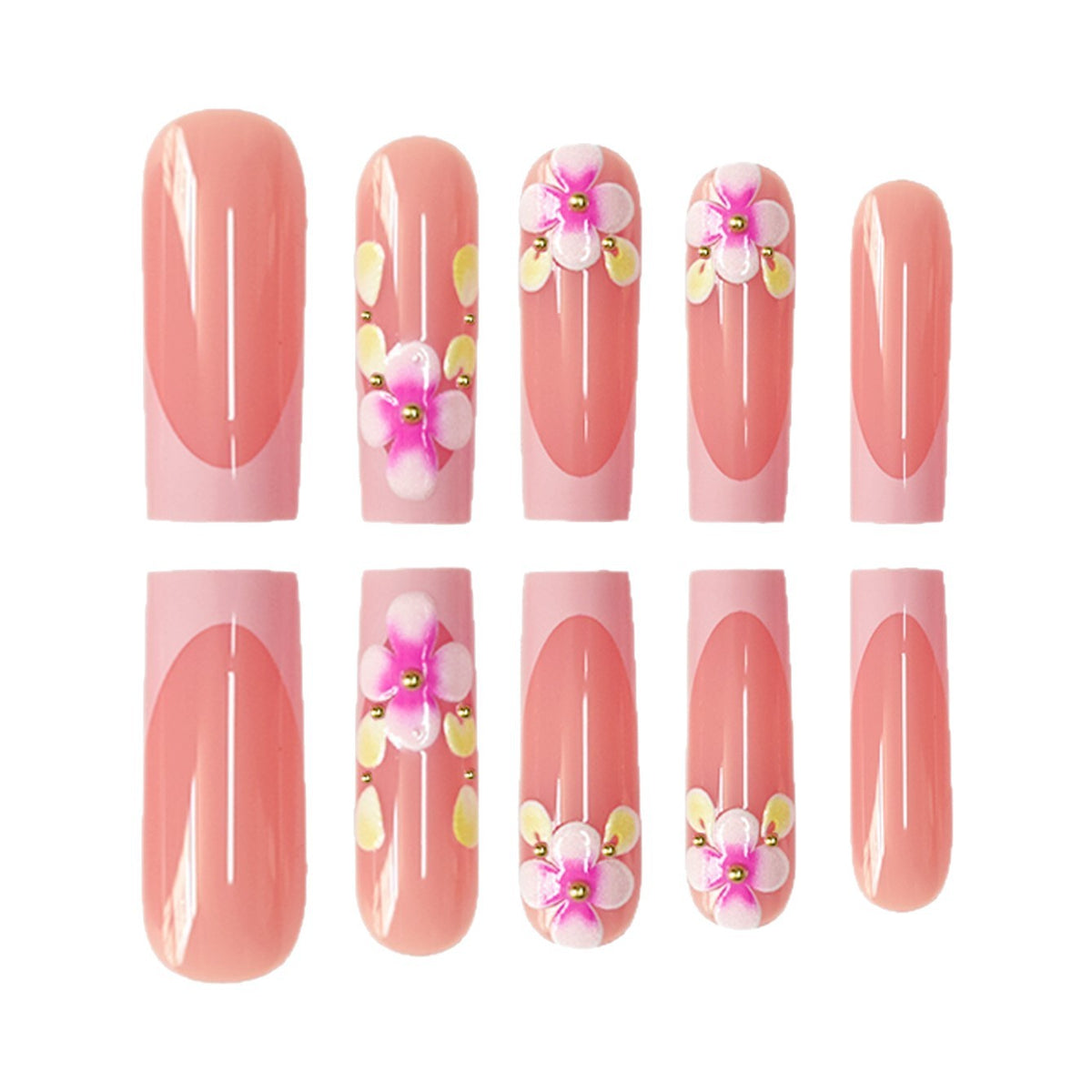 Floral Verziert Nagelkunst Verlängerungen Brehn