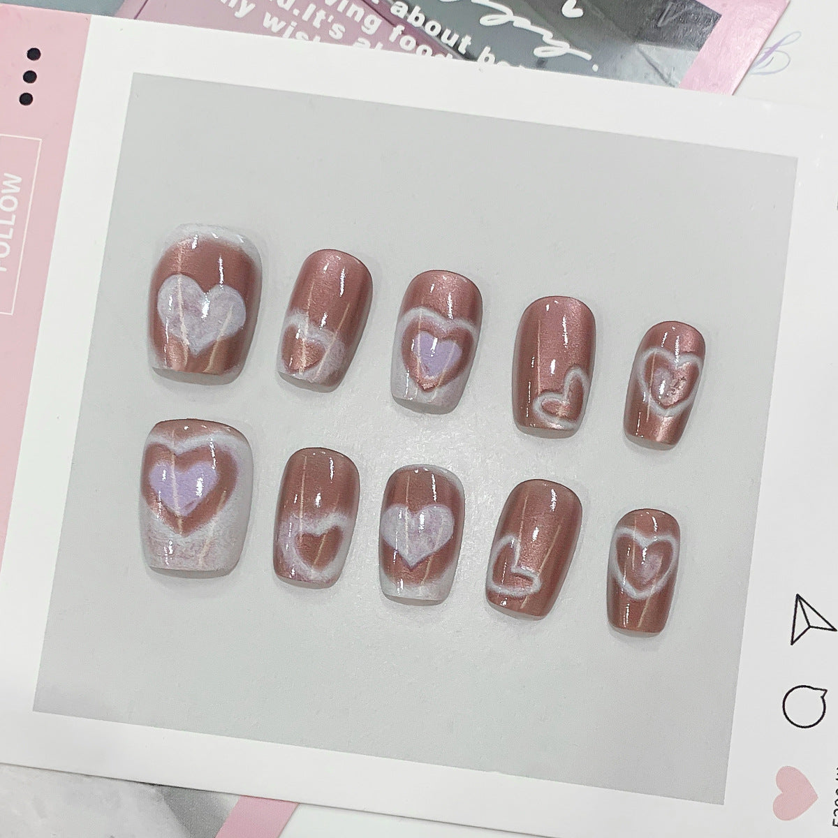Künstliche Nagelspitzen im Herz-Design Brehn