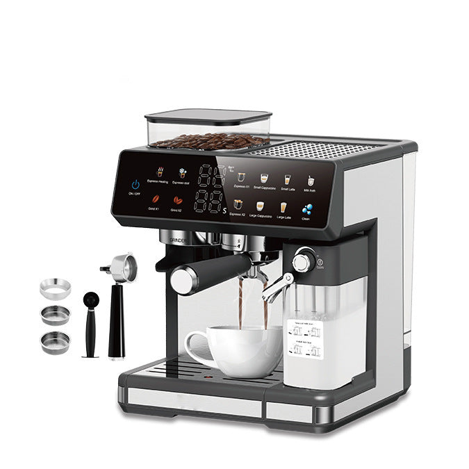 Espressomaschine mit Integriertem Mahlwerk, Automatischer Temperaturregelung und Programmierbaren Kaffeestärken Brehn