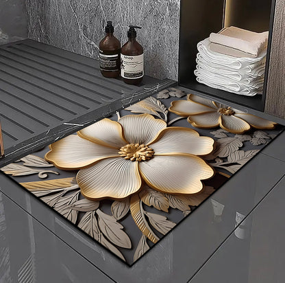 3D Floral Design Badmatte Brehn