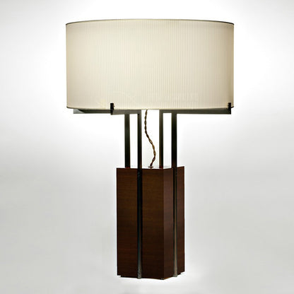 Moderne Holz Tischlampe mit einzigartigem Schirm