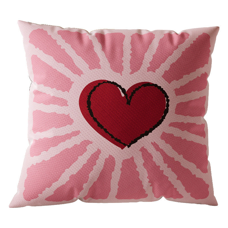 Decorative Square Throw Pillow Cover with Oversized Floral Graphic and Textured Woven Finish