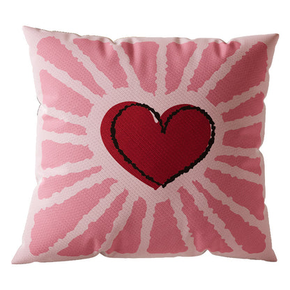 Decorative Square Throw Pillow Cover with Oversized Floral Graphic and Textured Woven Finish
