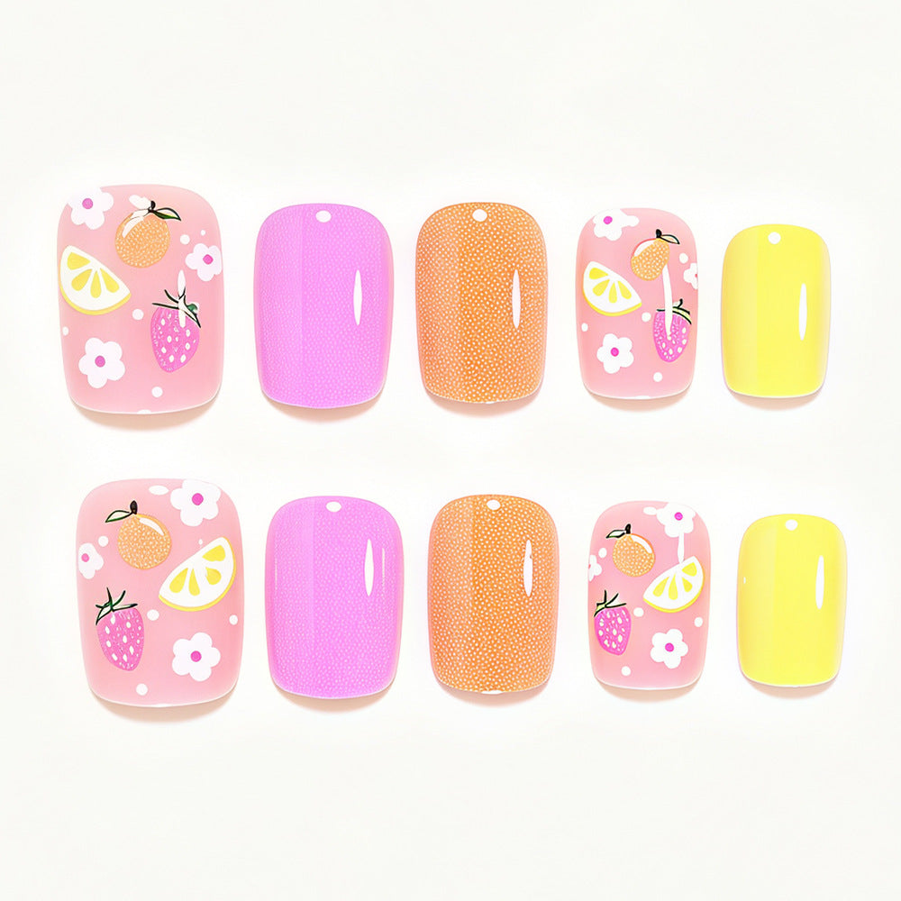 Frucht-inspiriertes Press-On Nail Art Set Brehn