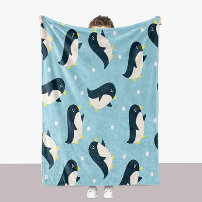 Pinguin-Themen-Plüsch-Wurfdecke