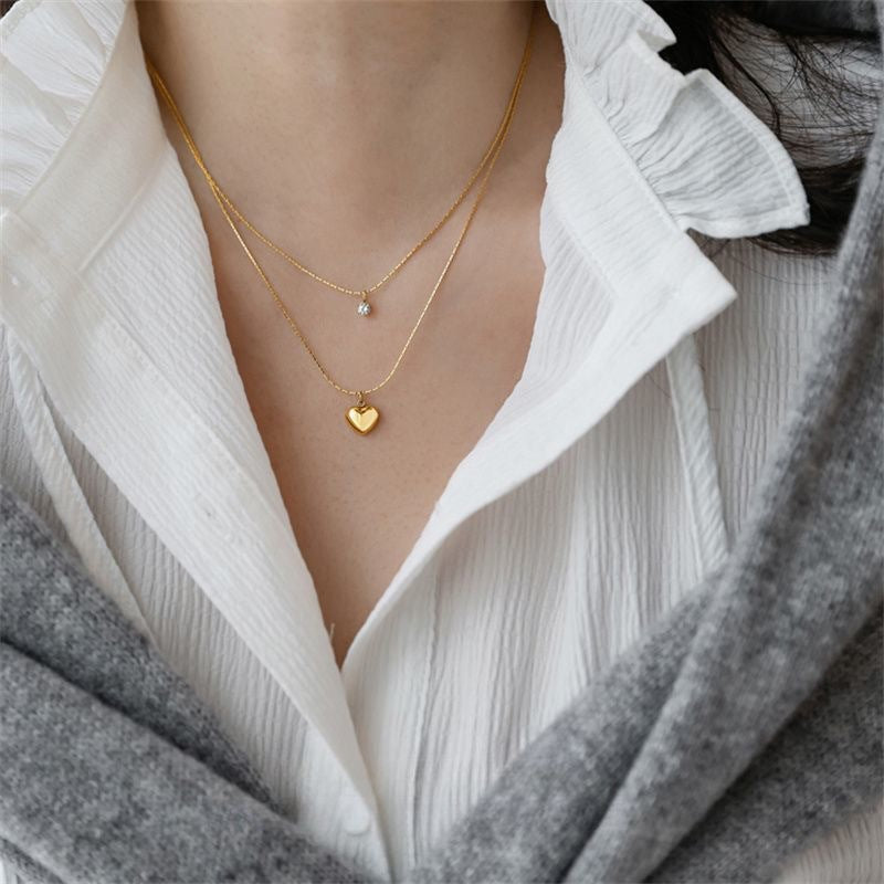 Herz Charm Lagenhalskette Brehn
