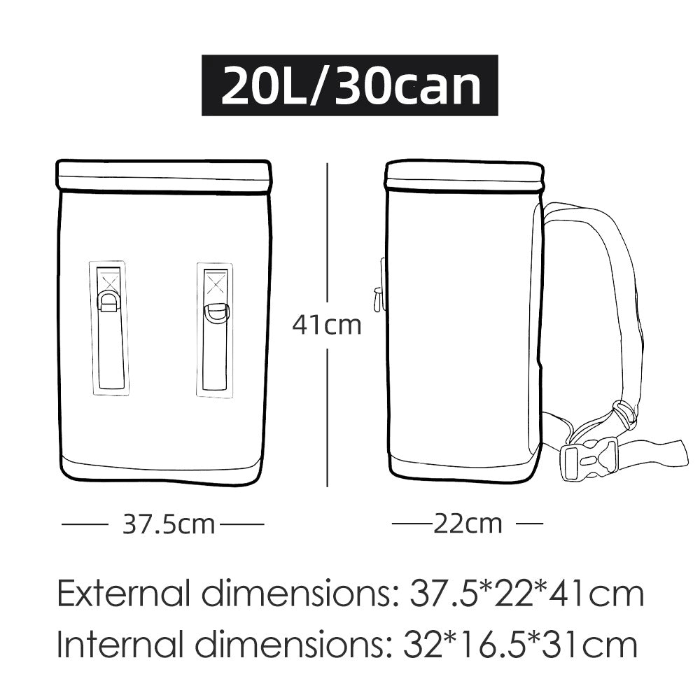 Unisex nan isolierter Outdoor-Kühlrucksack mit wasserdichter TPU-Beschichtung, robusten MOLLE-Schlaufen und ergonomischen Tragegurten Brehn
