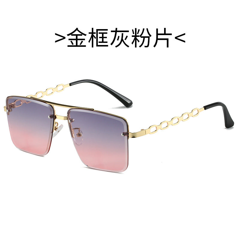 Damen Quadratische Sonnenbrille mit eleganter Kettenstruktur Brehn