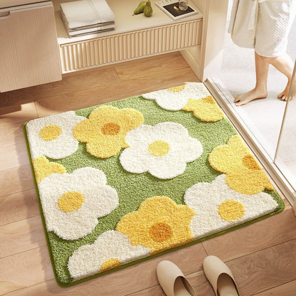 Dekorativer Floral Muster Badteppich