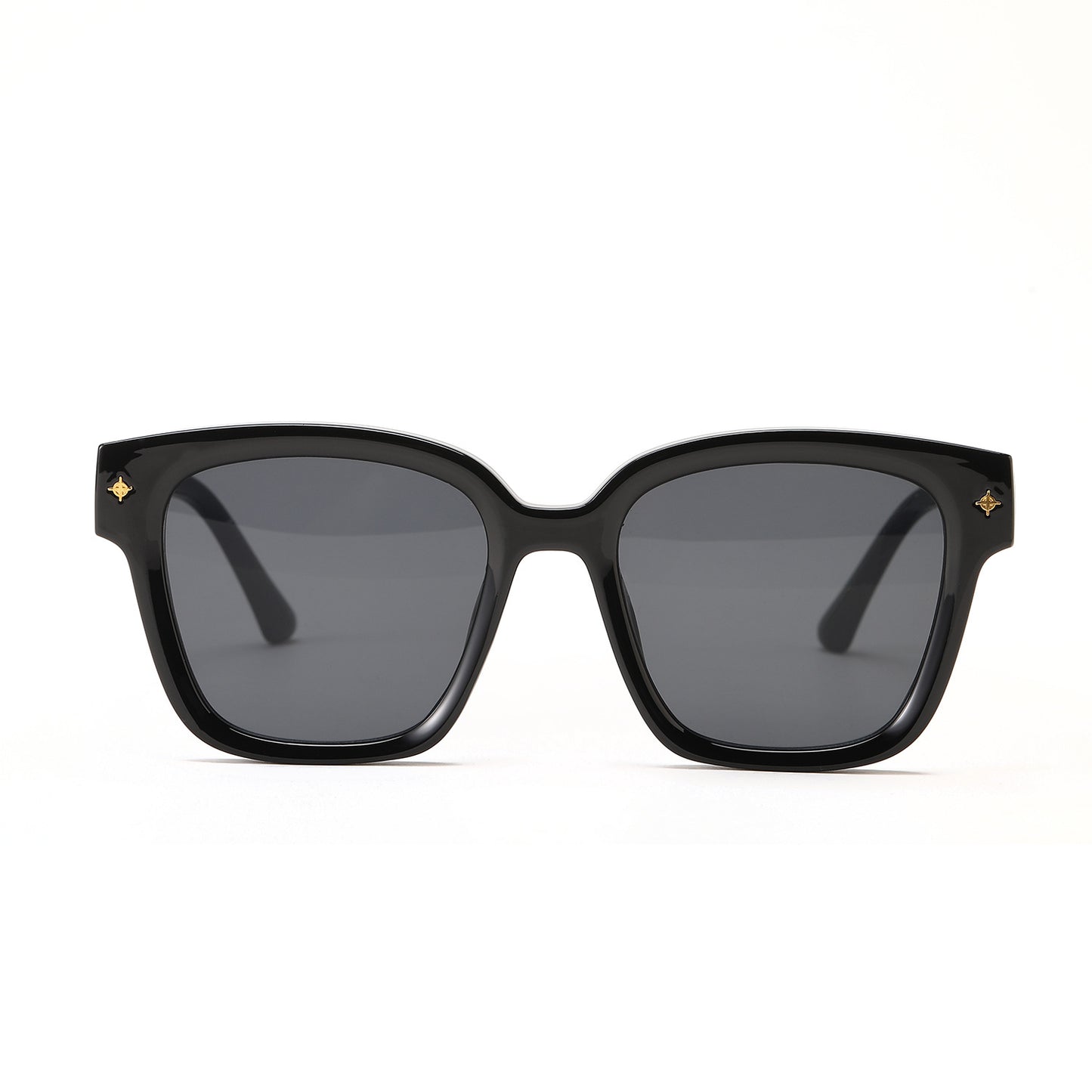 Damen modische quadratische Sonnenbrille mit transparentem Gestell Brehn