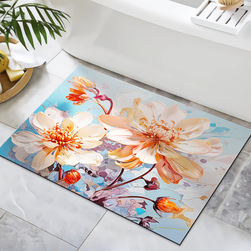 Strukturiertes florales Design Badmatte Brehn