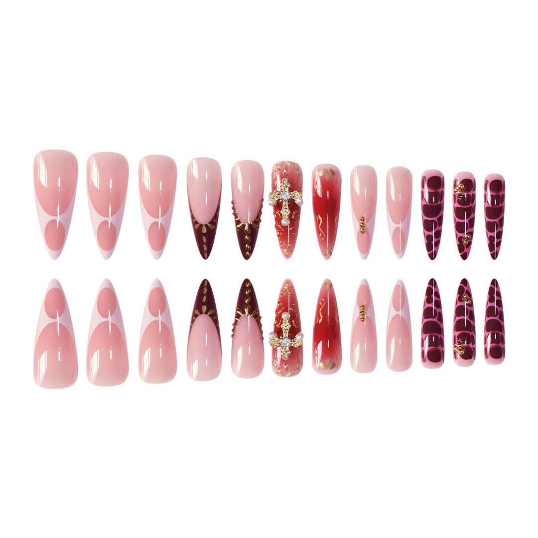 Glamouröse dekorative Stiletto-Press-on-Nagelset Brehn