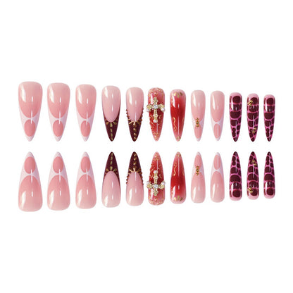 Glamouröse dekorative Stiletto-Press-on-Nagelset Brehn