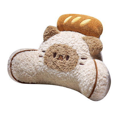 Ergonomisches Lendenkissen aus Plüsch mit Memory-Foam und niedlichem Bärenmotiv