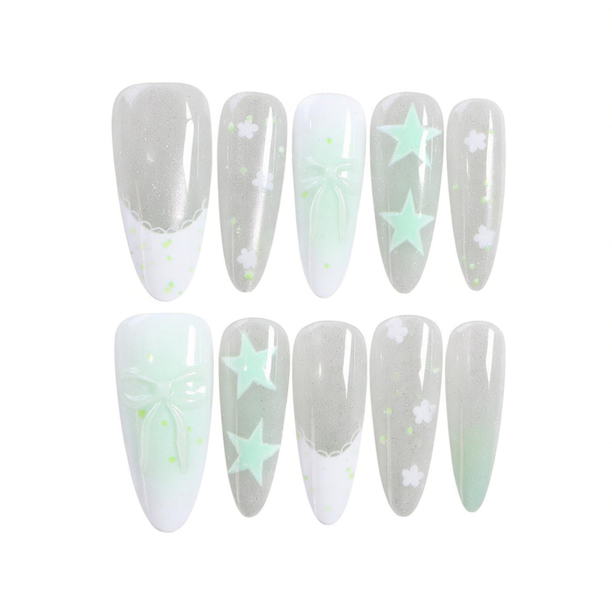 Künstlerische Fantasy Press-On Nagelkunst Brehn