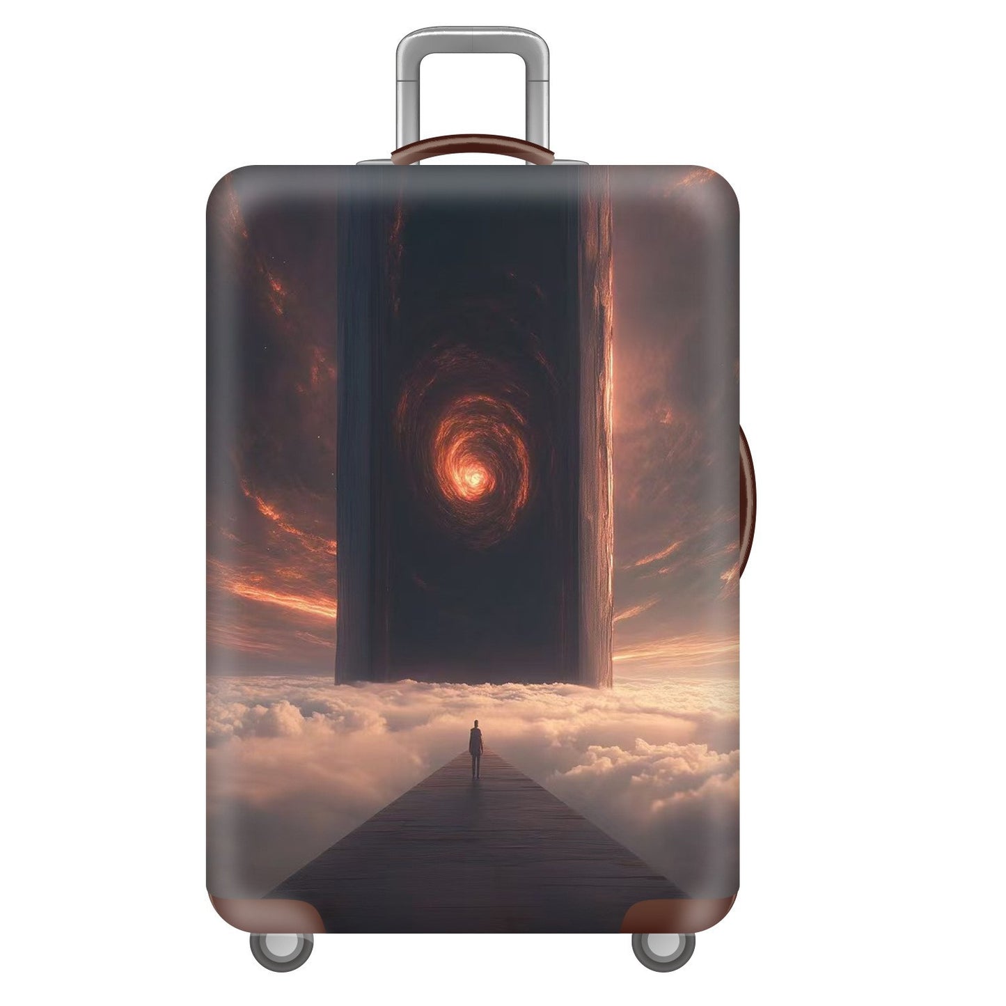 Unisex nan elastische Kofferhülle mit Sternenhimmel-Stadtmotiv, dehnbarer Schutzbezug für Trolley-Reisegepäck Brehn