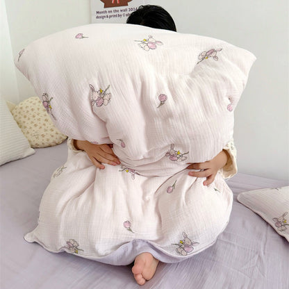 Kinder-Musselin-Steppbett-Set mit niedlichem Bären-Print