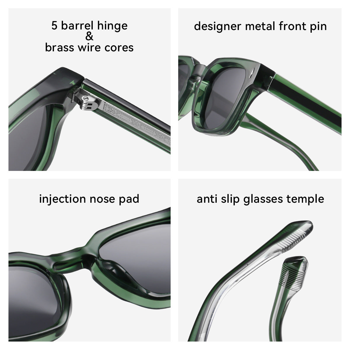 Damen modische Sonnenbrille mit quadratischem Rahmen und verlaufenden Gläsern Brehn