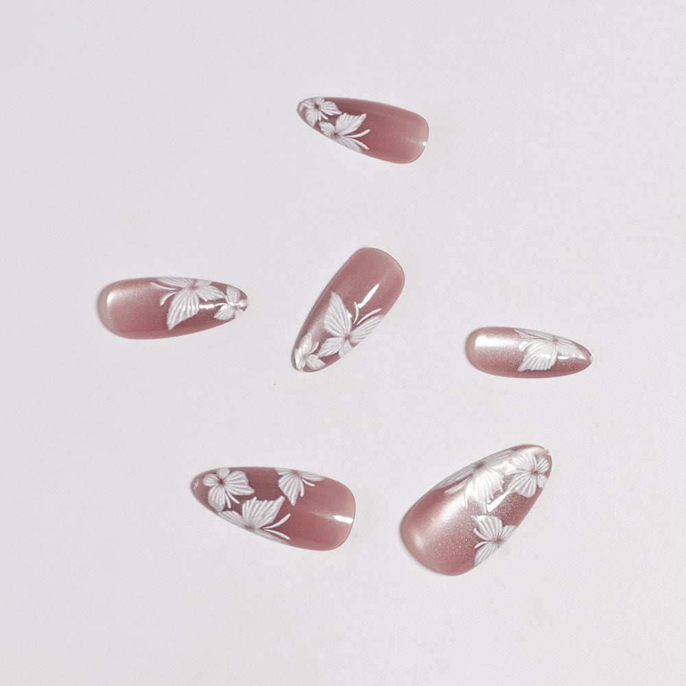 Premium Künstlerische Druck-Nagelset mit Floralen Akzenten Brehn