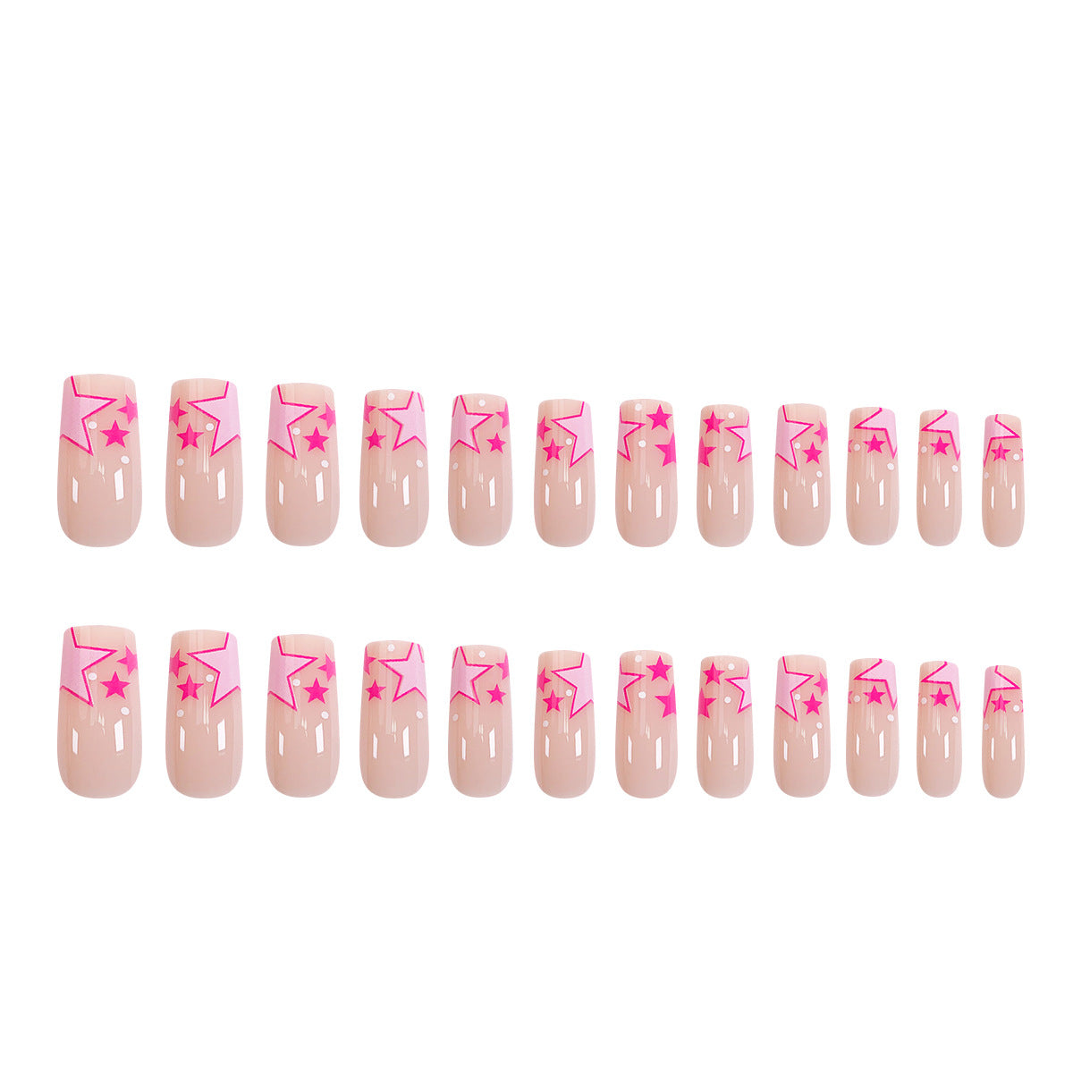 Kunstvolle Nagelkunst mit neonfarbenen Sternen Brehn
