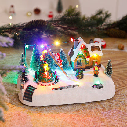 Einkaufszentrum Weihnachtsdorf mit Leuchtenden Figuren Brehn