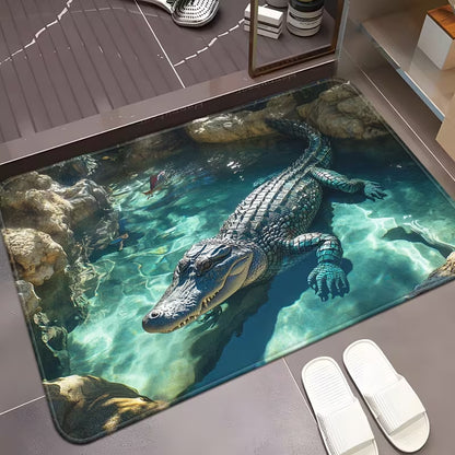 Cartoon-Alligator-Themen-Teppich