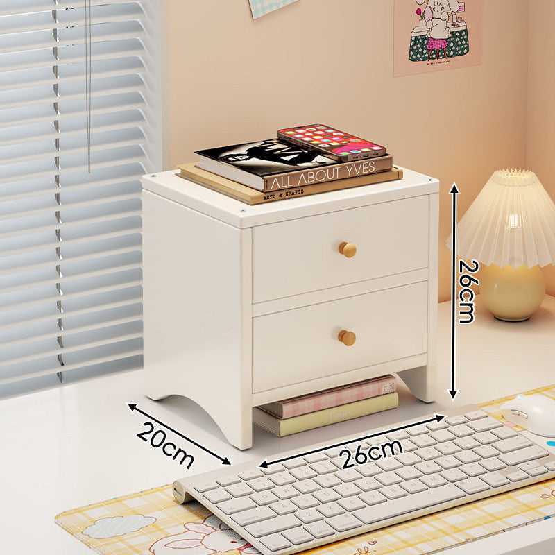 Dual-Höhen Holz Monitorständer und Desktop-Organizer mit zwei Schubladen