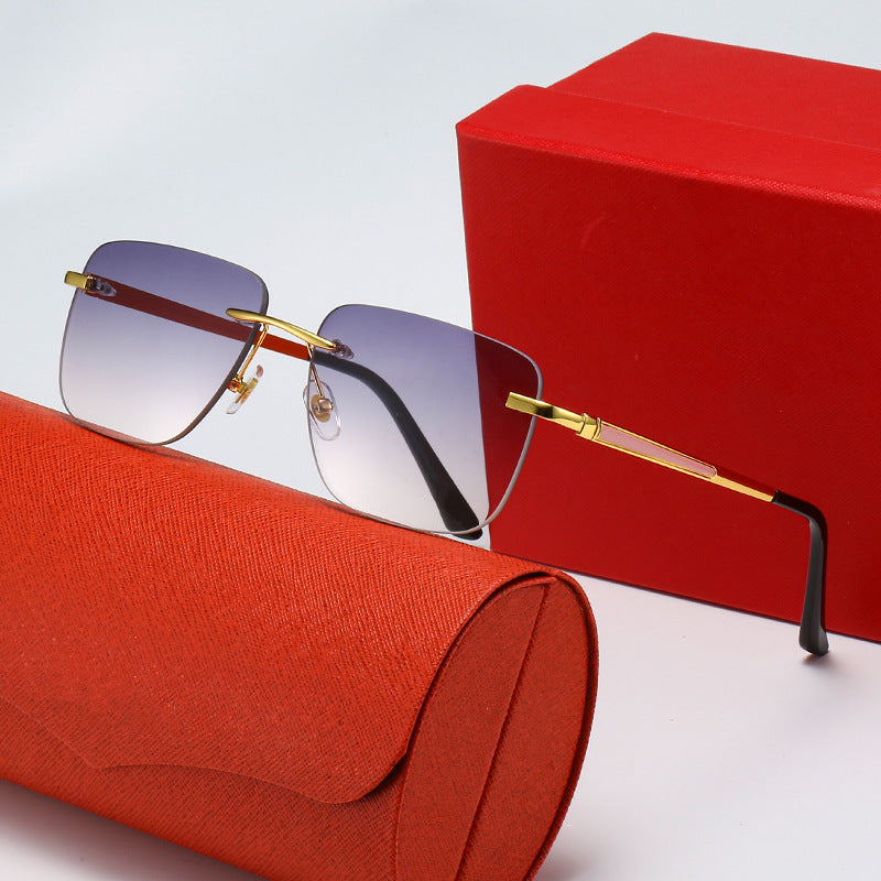 Damen modische rechteckige Halbrahmen-Sonnenbrille mit innovativem Design Brehn