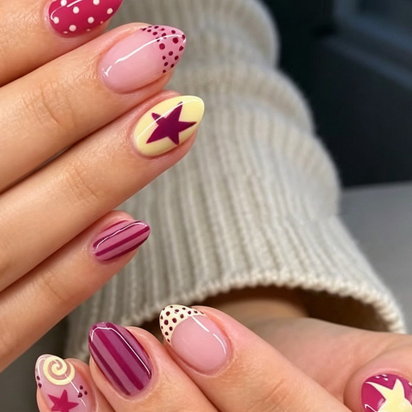 Kreatives Design Press-On Nagelkunst Brehn