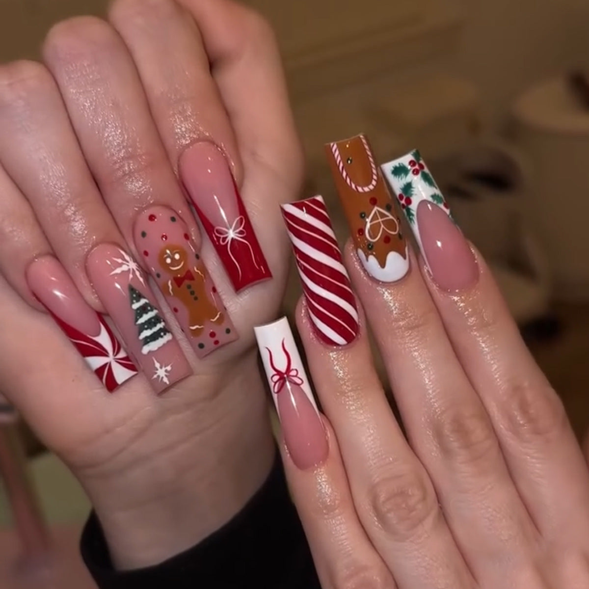 Kunstnagelset mit festlichem Weihnachtsdesign Brehn 1789118905