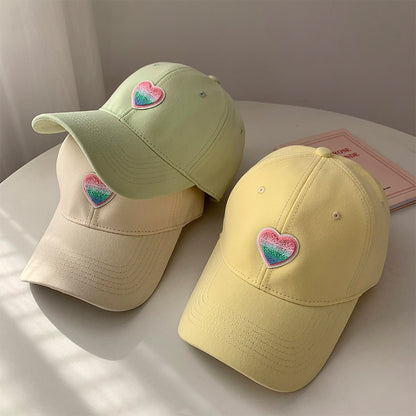 Damen Casual Herz Bestickte Baseballmütze Brehn