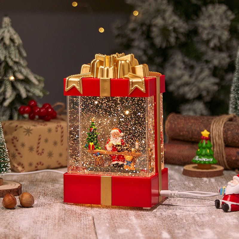 Beleuchtete Weihnachtslaterne mit Schnee- und Weihnachtsmotiv Brehn