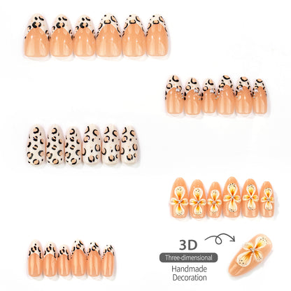 Elegantes Leoparddruck Aufklebenägel Set