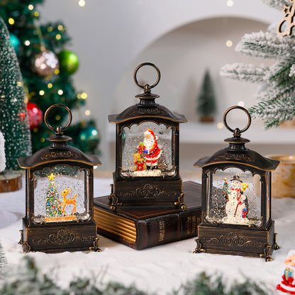 Lichterlaterne mit Schneeszenen Brehn