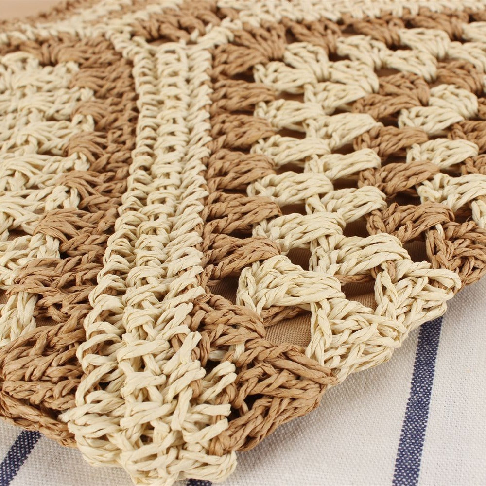 Schultertasche mit Handgeknüpftem Muster und Lederakzenten Brehn