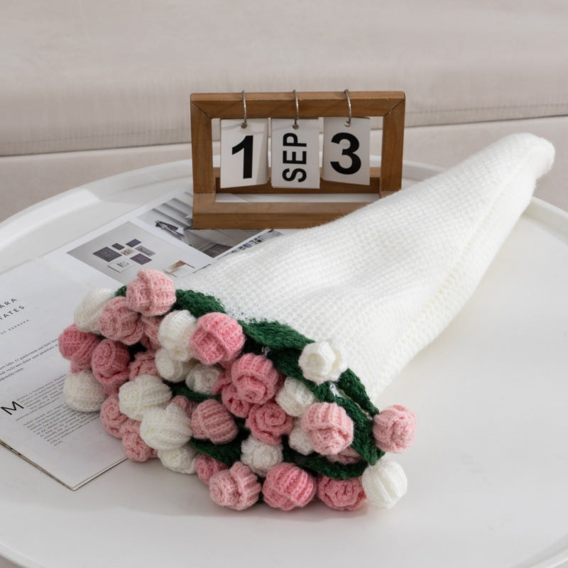Florales Häkel-Rosenstrauß Wurfdecke