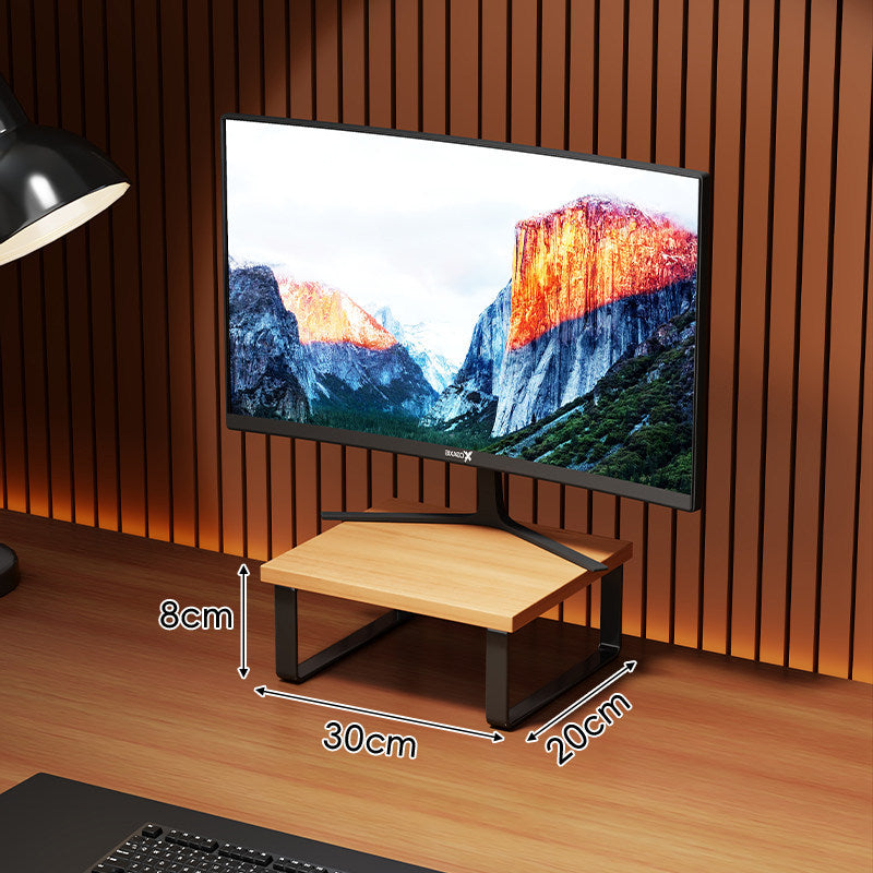 Erhöhter Holzoberfläche Metall Monitorständer mit Unterlage-Regal