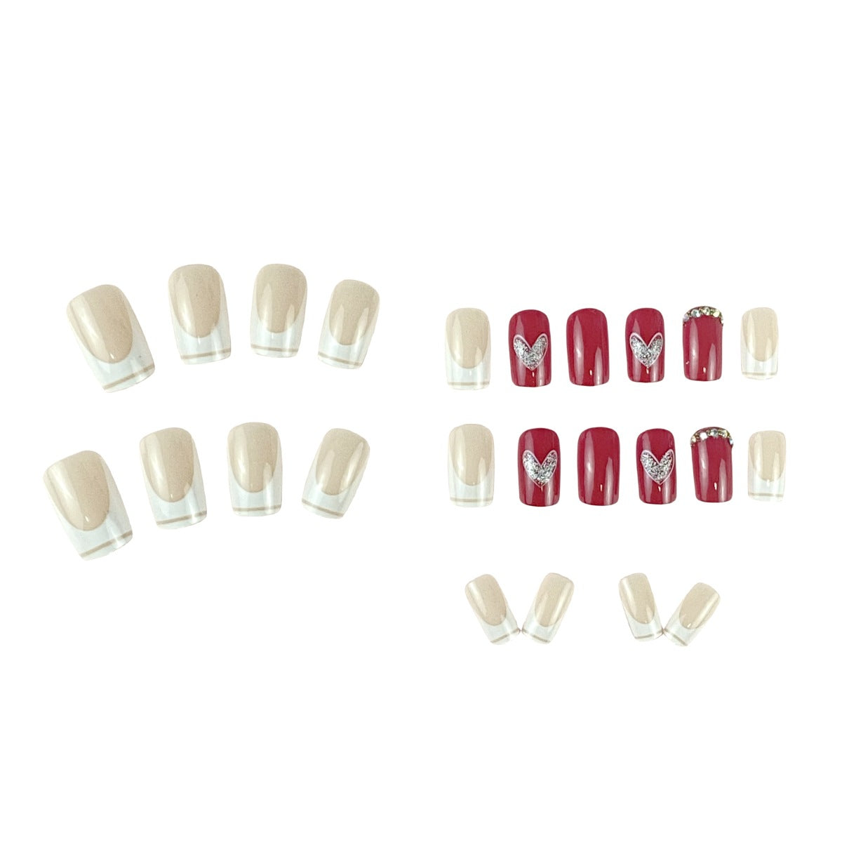 Elegantes Herz-verschönertes Nagelkunst-Set Brehn