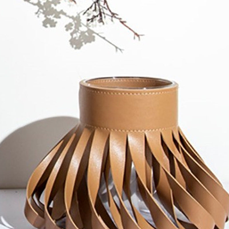 Künstlerische Leder Dekorative Vase