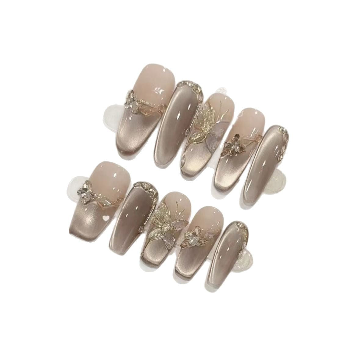 Elegantes dekoratives Press-On-Nagels Set Brehn