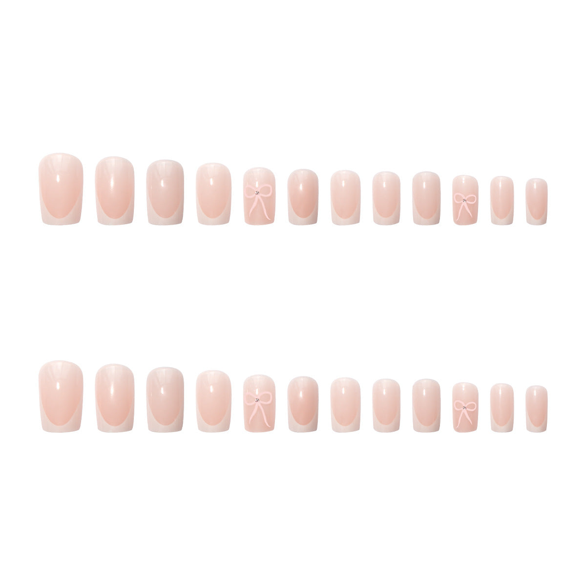 Kunstnagelset mit eleganten Schleifen- und Glitzerakzenten Brehn