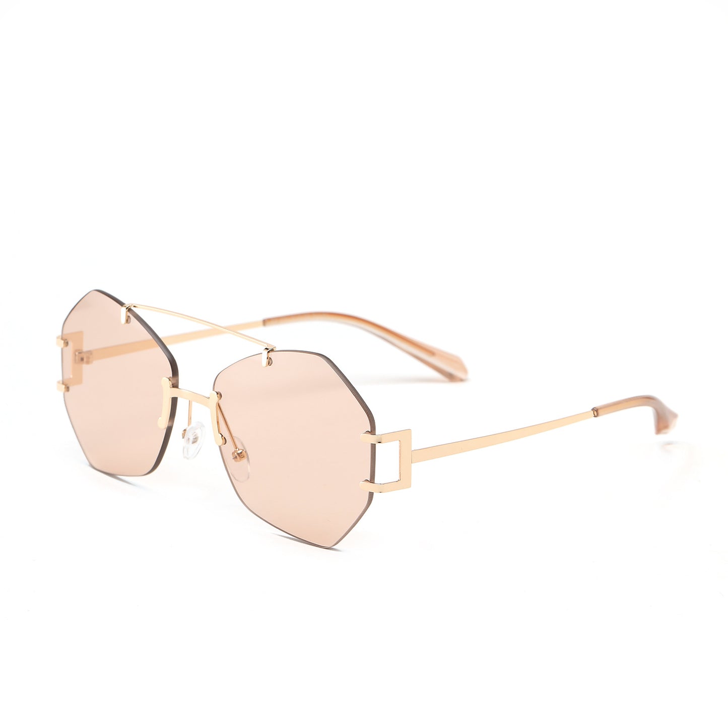 Damen modische achtkantige Sonnenbrille mit filigranem Metallrahmen Brehn