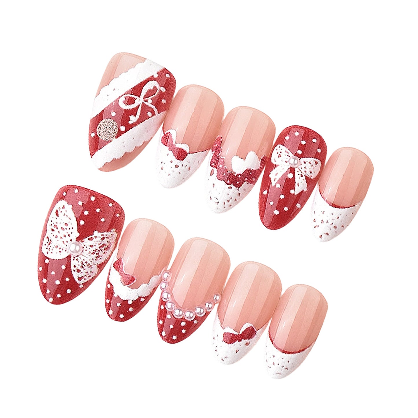 Dekoratives, urlaubsthemenbasiertes Press-On-Nagelset Brehn