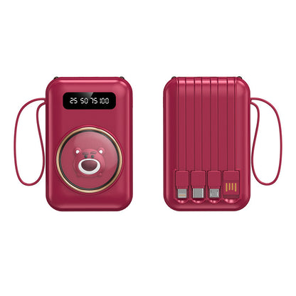 Lustige Powerbank mit Integrierten Ladekabeln Brehn