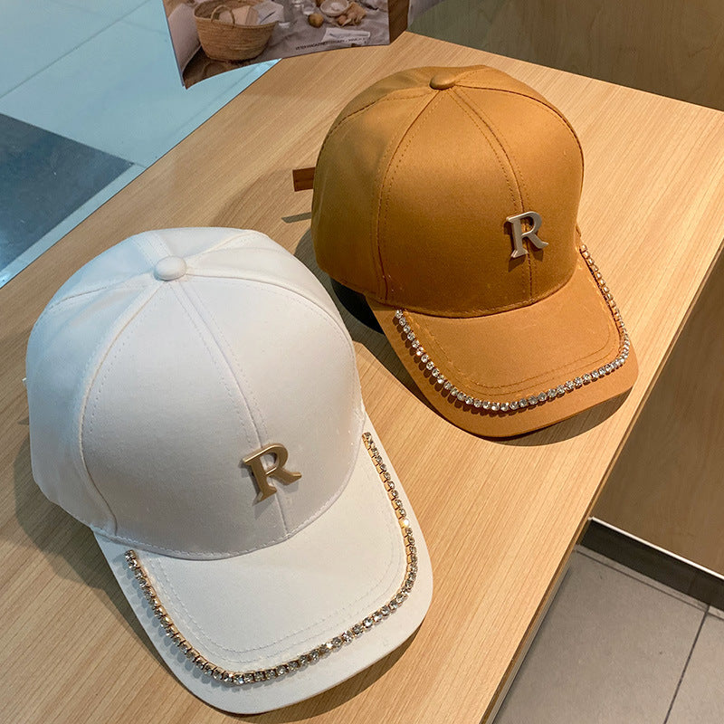 Damen Nieten Strass Baseball Cap Brehn