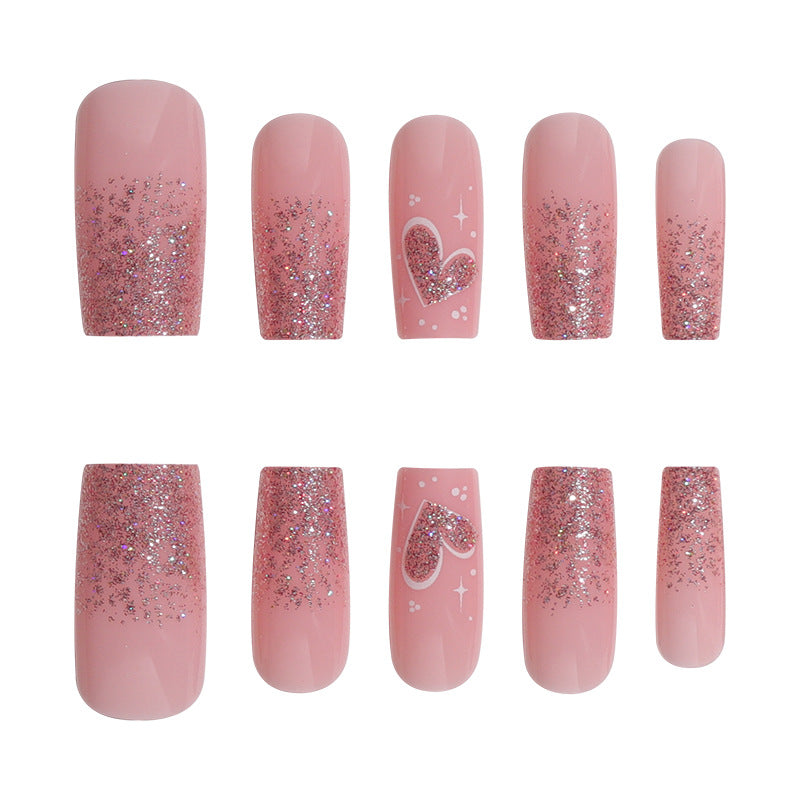 Elegantes glitzerndes Press-On-Nagel-Set Brehn