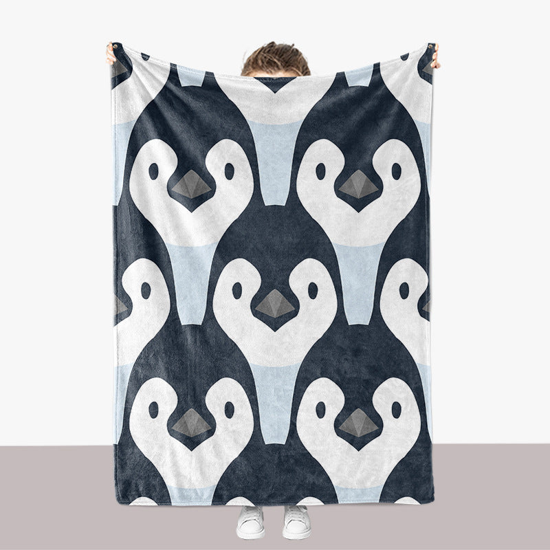 Pinguin-Themen-Plüsch-Wurfdecke
